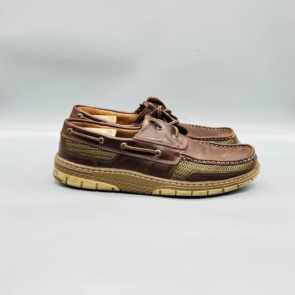Sperry Shoes Mens 11 Brown Leather Mesh Top Sider Boat Moc Toe Casual Comfort
